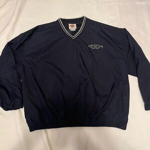 Hard Rock Cafe Blue and Gray V-Neck